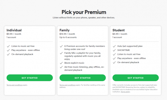 how spotify student premium works